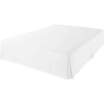 Amazon Basics Pleated Bed Skirt - Full, Bright White