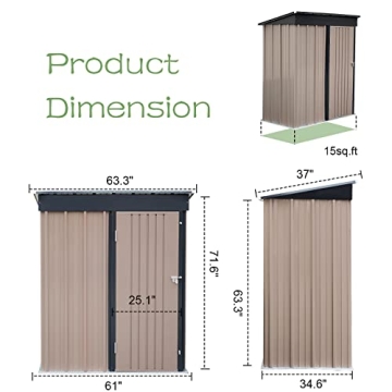 Durable Polar Aurora 5x3 FT Metal Outdoor Shed