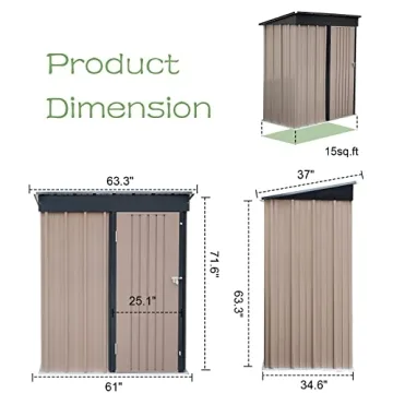 Durable Polar Aurora 5x3 FT Metal Outdoor Shed