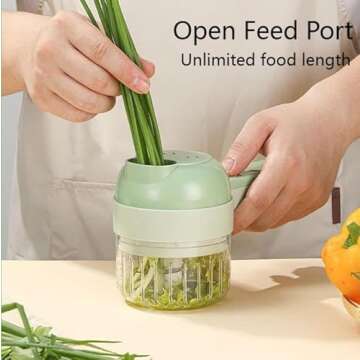 4-in-1 Electric Vegetable Chopper - Wireless & Rechargeable