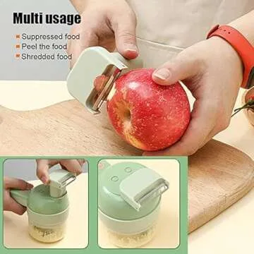 4-in-1 Electric Vegetable Chopper - Wireless & Rechargeable