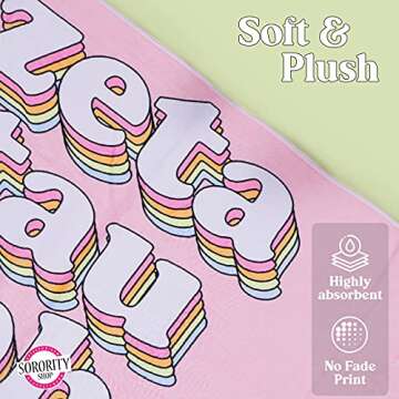 Sorority Shop AP Beach Towel - Alpha Phi Retro Sorority Towel for Beach, Bath and Pool - Trendy, Multipurpose, Extra Large, Lightweight, Cotton Towel for Gifts