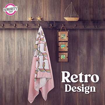 Sorority Shop AP Beach Towel - Alpha Phi Retro Sorority Towel for Beach, Bath and Pool - Trendy, Multipurpose, Extra Large, Lightweight, Cotton Towel for Gifts