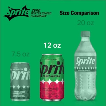 Sprite Winter Spiced Cranberry Zero Sugar Soda Pop, 12 Pack