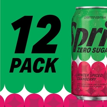 Sprite Winter Spiced Cranberry Zero Sugar Soda Pop, 12 Pack