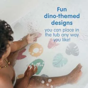 Dr. Brown's CleanUp Sit & Splash Non-Slip Bath Stickers, Dinosaur Theme, Bathtub Safety Anti-Slip Adhesive Decals for Kids, 6m+, BPA Free