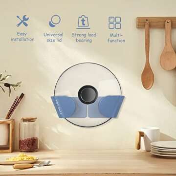 CIWEI Adjustable Wall Mount Pot Lid Organizers for Kitchen