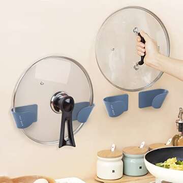 CIWEI Adjustable Wall Mount Pot Lid Organizers for Kitchen