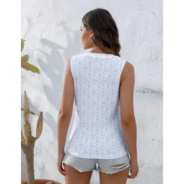 Zeagoo Women's High Neck Slim Basic Tank Top Fitted Knit Textured Sleeveless Shirts