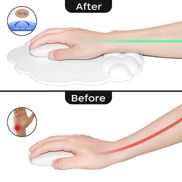 JIKIOU Cloud Mouse Pad with Wrist Support for Pain Relief