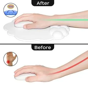 JIKIOU Cloud Mouse Pad with Wrist Support for Pain Relief