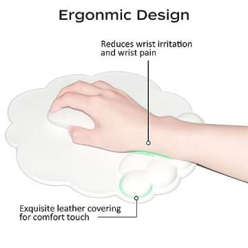 JIKIOU Cloud Mouse Pad with Wrist Support for Pain Relief