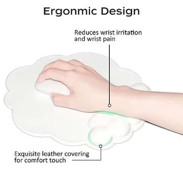 JIKIOU Cloud Mouse Pad with Wrist Support for Pain Relief