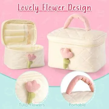 Atoylink Wooden Makeup Toy Set, 15Pcs Hair Salon Girl Toys Toddler Pretend Play Makeup Kit with Plush Makeup Bag Princess Beauty Realistic Accessories for Girls Age 3 4 5 6 Birthday Gifts