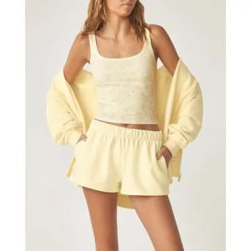 florence by mills Womens Cozy Crush Sweat Short Pear Sorbet Medium