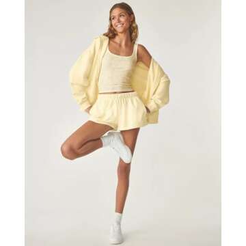 florence by mills Womens Cozy Crush Sweat Short Pear Sorbet Medium