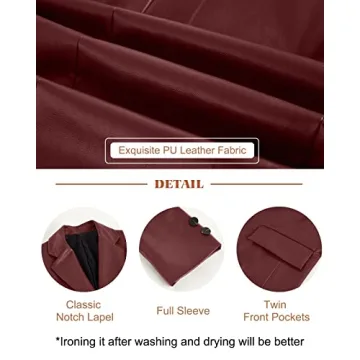 Stylish Pepochic Faux Leather Oversized Blazer for Women