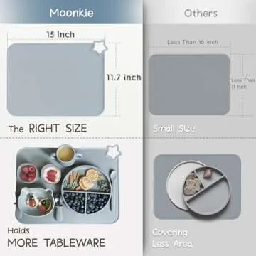 Moonkie Silicone Placemats for Kids - Eco-Friendly & Easy Clean