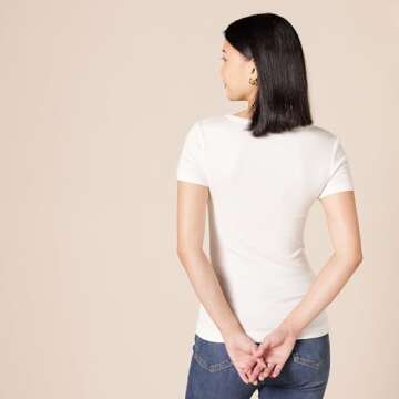 Buy Amazon Essentials Women's Slim-Fit V-Neck T-Shirt