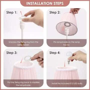 HERBESTBAY Kids Table Lamp, Adorable 14 Inch Castle Style Kids Desk Lamp, Pink Bedside Lamp Ideal for Girls Bedroom Decor, Includes LED Bulb