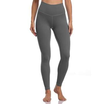 Colorfulkoala Women's Buttery Soft High Waisted Yoga Pants Full-Length Leggings (M, Charcoal Grey)