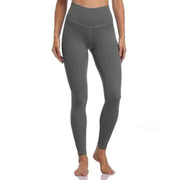Colorfulkoala Women's Buttery Soft High Waisted Yoga Pants Full-Length Leggings (M, Charcoal Grey)