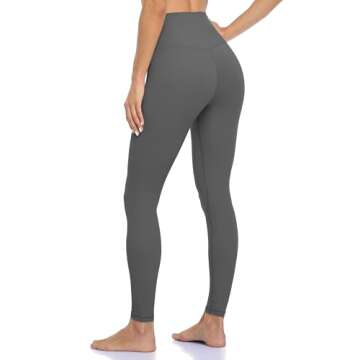 Colorfulkoala Women's Buttery Soft High Waisted Yoga Pants Full-Length Leggings (M, Charcoal Grey)