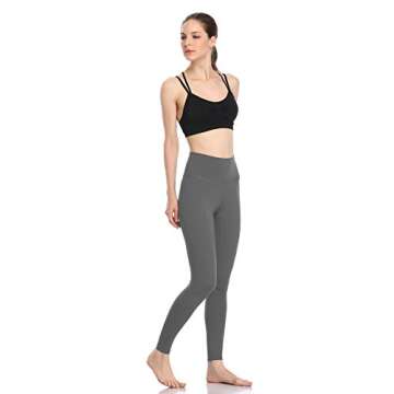 Colorfulkoala Women's Buttery Soft High Waisted Yoga Pants Full-Length Leggings (M, Charcoal Grey)