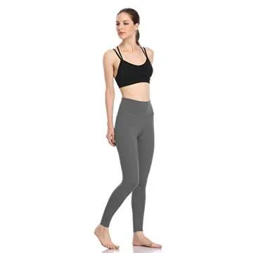 Colorfulkoala Women's Buttery Soft High Waisted Yoga Pants Full-Length Leggings (M, Charcoal Grey)