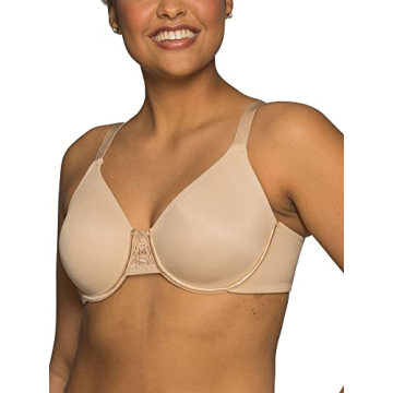 Vanity Fair Women's Beauty Back Smoothing Bra, Minimizes Bust Line, Damask Neutral, 32DDD