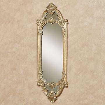 Touch of Class Livingston Accent Wall Mirror Gold One Size | Vintage Style | Arched with Ornate Victorian Designs