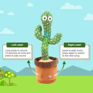 MIAODAM Dancing Cactus Baby Toy - Talking, Singing, Interactive, Plush Figure with 100 Songs for Kids and Adults