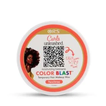 Curls Unleashed Color Blast, Peachtree Temporary Color Wax, Infused with Beeswax & Castor Oil (6.0 oz)