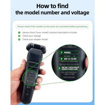 Superer 15v Charger Cord for Philips Norelco HQ8505 Series 7000 5000 3000 9000 MG5750 MG7750 Phillips Electric Shaver Razor Aquatec Arcitec Multigroom Beard Trimmer Charging (Only Fit for 15v)