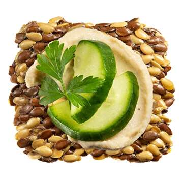 Flackers Organic Sea Salt Flaxseed Crackers, Gluten Free, Non GMO, Vegan, Keto Snack, 9g Fiber, 1g Net Carb, 5 Ounce 4-Pack