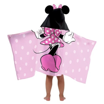 Jay Franco Disney Minnie Mouse Hooded Bath Towel for Kids, 22 x 51 Inches, Soft Cotton Pool/Beach To...