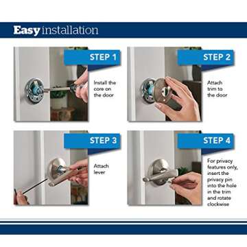 SCHLAGE Custom FC21 LAT 622 COL Latitude Lever with Collins Trim Hall-Closet and Bed-Bath Lock, Matte Black