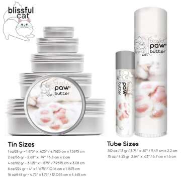 The Blissful Cat Paw Butter, Moisturizer for Dry Paw Pads, Softens and Protects Rough Feet, Versatile, Lick-Safe Balm, 0.15 oz.