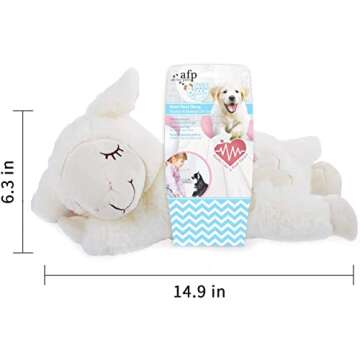 ALL FOR PAWS Dog Stuffed Animals with Heartbeat,Small Dog Toys for Dog Anxiety Relief,Puppy Behavioral Training Aid Toy Dog Stuff (Beige Sheep(Double Heartbeat))