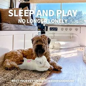 ALL FOR PAWS Dog Stuffed Animals with Heartbeat,Small Dog Toys for Dog Anxiety Relief,Puppy Behavioral Training Aid Toy Dog Stuff (Beige Sheep(Double Heartbeat))