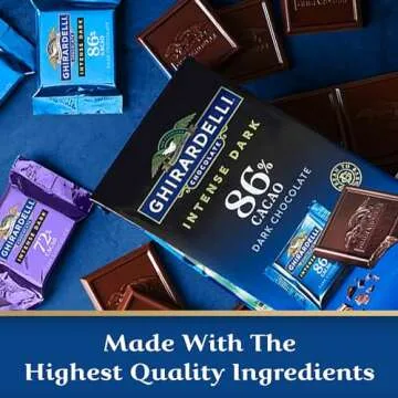 GHIRARDELLI Intense Dark Chocolate SQUARES, 86% Cacao, 4.12 oz Bag (Pack of 6)