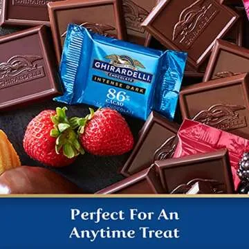 GHIRARDELLI Intense Dark Chocolate SQUARES, 86% Cacao, 4.12 oz Bag (Pack of 6)