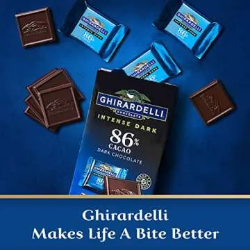 GHIRARDELLI Intense Dark Chocolate SQUARES, 86% Cacao, 4.12 oz Bag (Pack of 6)