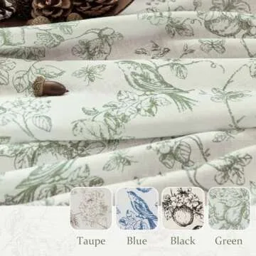 Vangao Floral Curtains: 84" Light Filtering Drapes