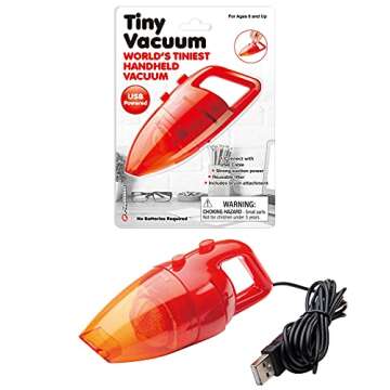 PMT Holdings World's Tiniest Vacuum - USB Powered, Strong Suction Power, Includes Brush Attachment