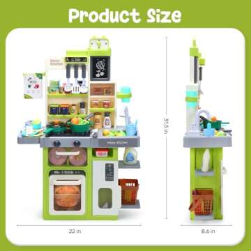 HOLYFUN Kids Kitchen Playset with Lights and Sounds