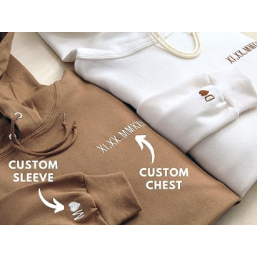 Personalized WEAR PHYSIQUE Custom Embroidered Hoodie for Couples