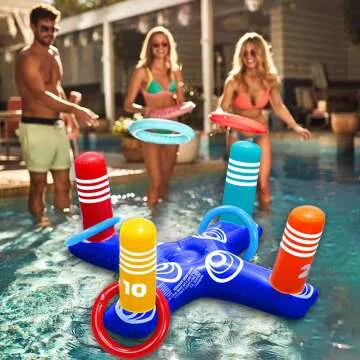 Inflatable Pool Ring Toss Game for Summer Fun