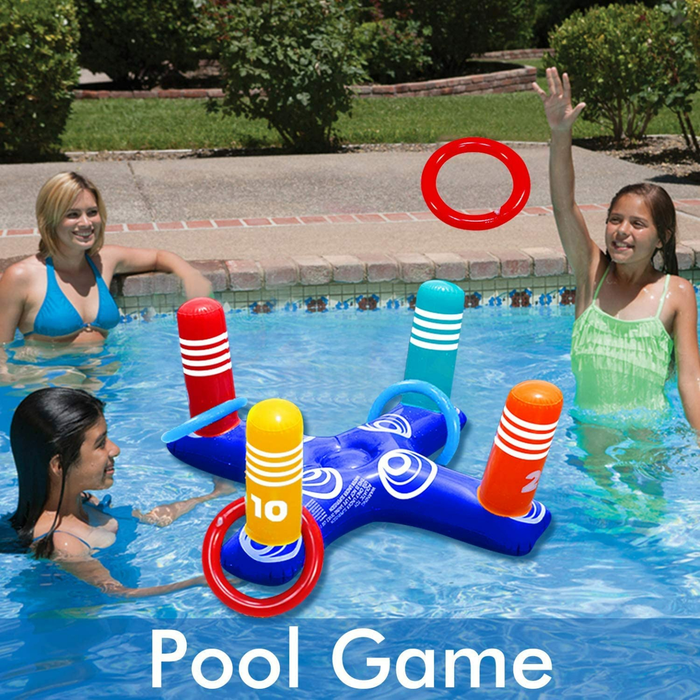 Inflatable Pool Ring Toss Game for Summer Fun