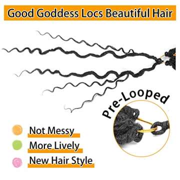 Goddess Locs Crochet Hair 14 Inch, 8 Packs Faux Locs Crochet Hair Pre Looped for Women, Boho Crochet Locs with Curly Ends (Black)